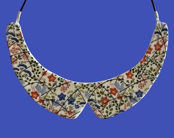 Collar Necklace Ceramic - womens jewelry, flower necklace, big necklace, statement necklace, Peter Pan necklace, bib necklace - StudioLeanne