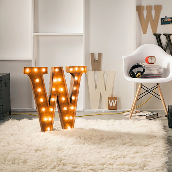 Vintage Marquee Lights - Letter Light - Letter W
