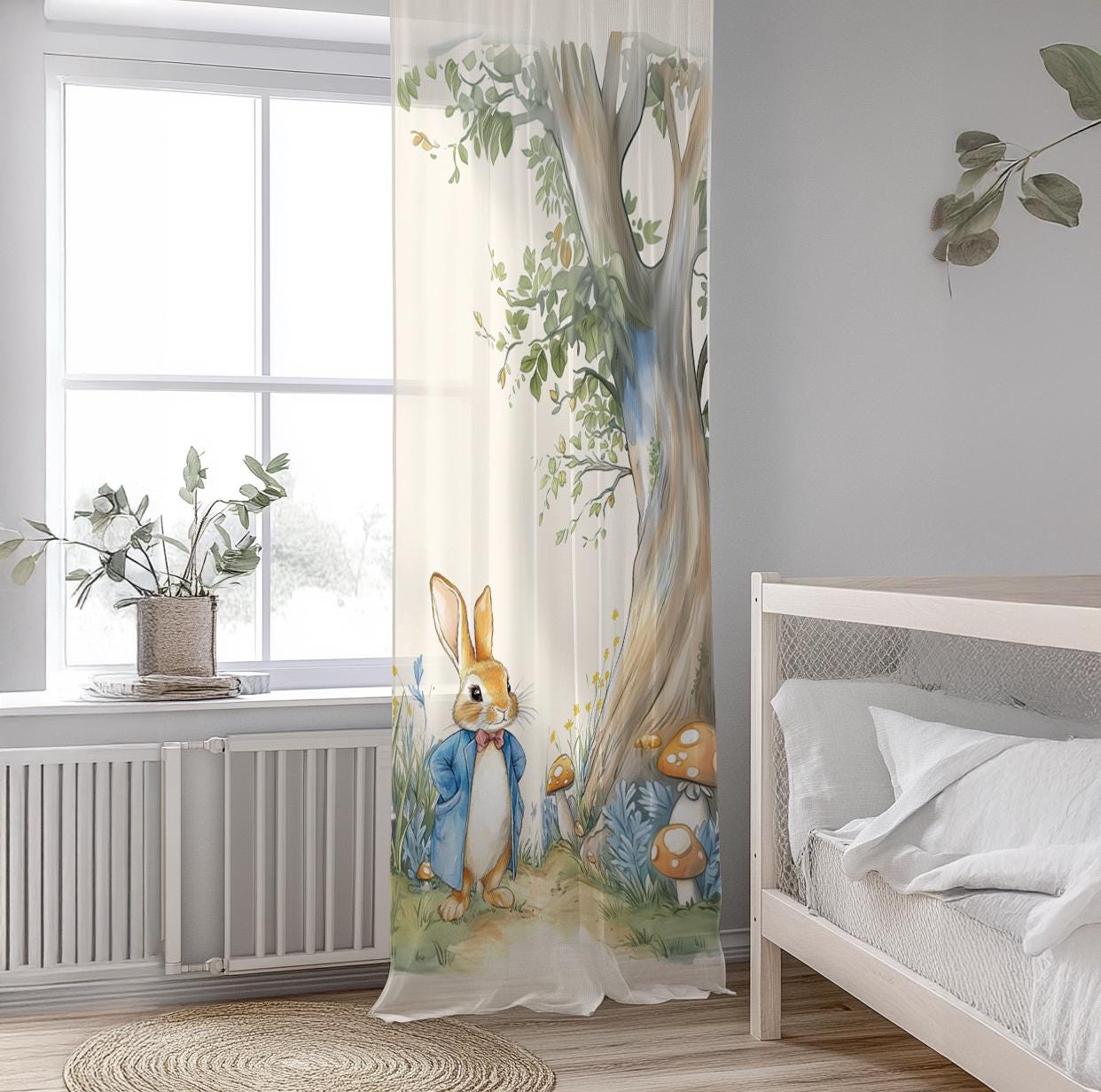 Peter Rabbit Nursery Curtains – Baby Room Drapes, Kids Bedroom Window Treatment, Peter Rabbit Decor, Baby Shower Gift, Rabbit-Themed Nursery