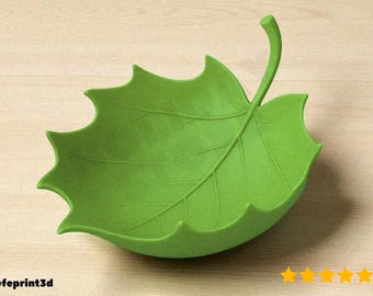 Leaf Shaped Bowl 3D Model, Nature Inspired Decorative Dish, 3D Printing - Blender Modeling - BambuLab - Limited Edition, Only Few Left