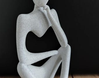 Abstract Thinking Sculpture Statue, Modern Mind Figure Decor - 3D Printing - Blender Modeling - BambuLab - Limited Edition, Only Few Left