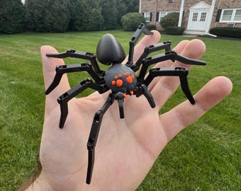 Articulated Spider - Flexible Halloween Decor or Desk Toy - 3D Printing - Blender Modeling - BambuLab - Limited Edition, Only Few Left