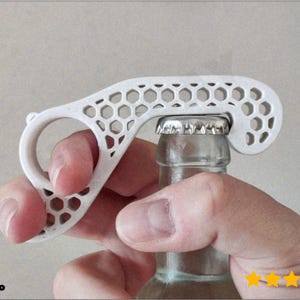 Hexagonal One-Handed Bottle Opener, Ergonomic Grip, Bar Tool - 3D Printing - Blender Modeling - BambuLab - Limited Edition, Only a Few Left