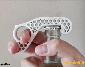 Hexagonal One-Handed Bottle Opener, Ergonomic Grip, Bar Tool - 3D Printing - Blender Modeling - BambuLab - Limited Edition, Only a Few Left