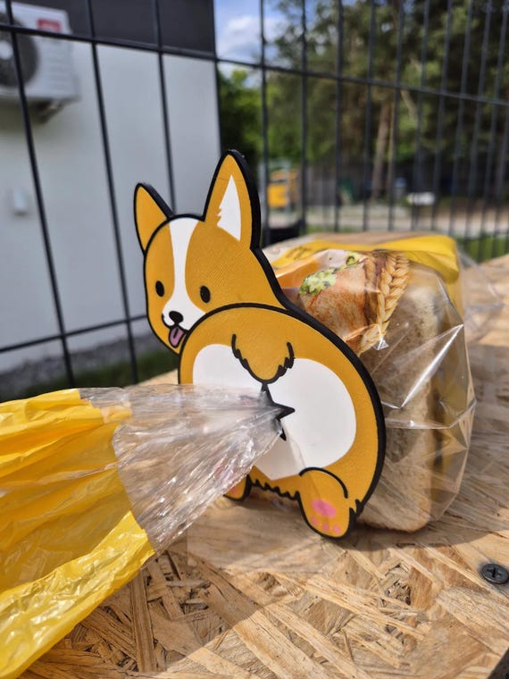 Corgi Bread Clip, Cute Corgi Bag Clip, Kawaii Dog Toast Holder