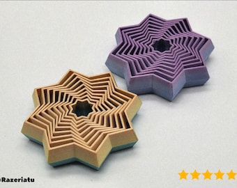 Fidget Star Transforming Toy, Print In Place 2D To 3D Star - 3D Printing - Blender Modeling - BambuLab - Limited Edition, Only a Few Left