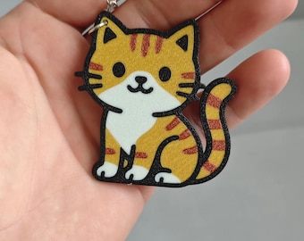 Llavero de gato adorable, llavero de gatito kawaii, regalo para amantes de los gatos - Impresión 3D - Modelado en Blender - BambuLab - Edición limitada, quedan pocas unidades