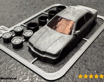 BMW E36 Kitcard, 1:64 Scale Classic Car Model, Snap Fit - 3D