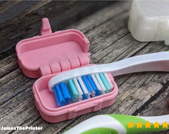 Toothbrush Travel Case, 3D Printed Hygienic Storage Tube - 3D Printing - Blender Modeling - BambuLab - Limited Edition, Only a Few Left
