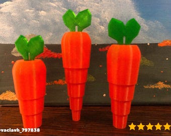 Collapsible Carrot Fidget Toy, Adjustable Stretch Design - 3D Printing - Blender Modeling - BambuLab - Limited Edition, Only a Few Left