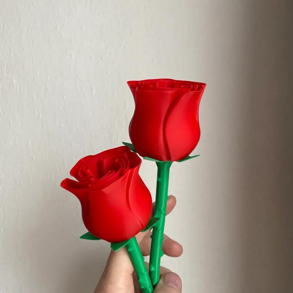 Wunderschöne Rose mit Stiel - 3D Druckdatei für das BambuLab A1 & A1 mini, das perfekte Geschenk zum Valentinstag - Limitierte Auflage, nur noch wenige da