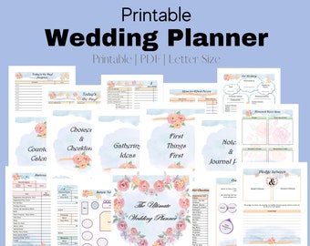 Wedding Planner Printable, Printable Wedding Planner Kit, Wedding Binder Template, Wedding Planning Book, Wedding Planner Organizer