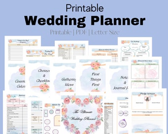 Wedding Planner Imprimable, Printable Wedding Planner Kit, Wedding Binder Template, Wedding Planning Book, Wedding Planner Organizer