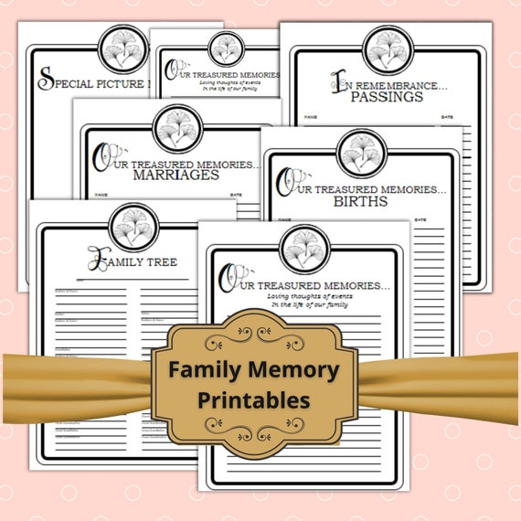 Family History Printable Genealogy Favorite Photos | Etsy
