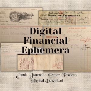 5 Pieces Digital Ephemera Download Set for Junk Journals, Card Making, Scrapbooking and Paper Craft Projects and Designs