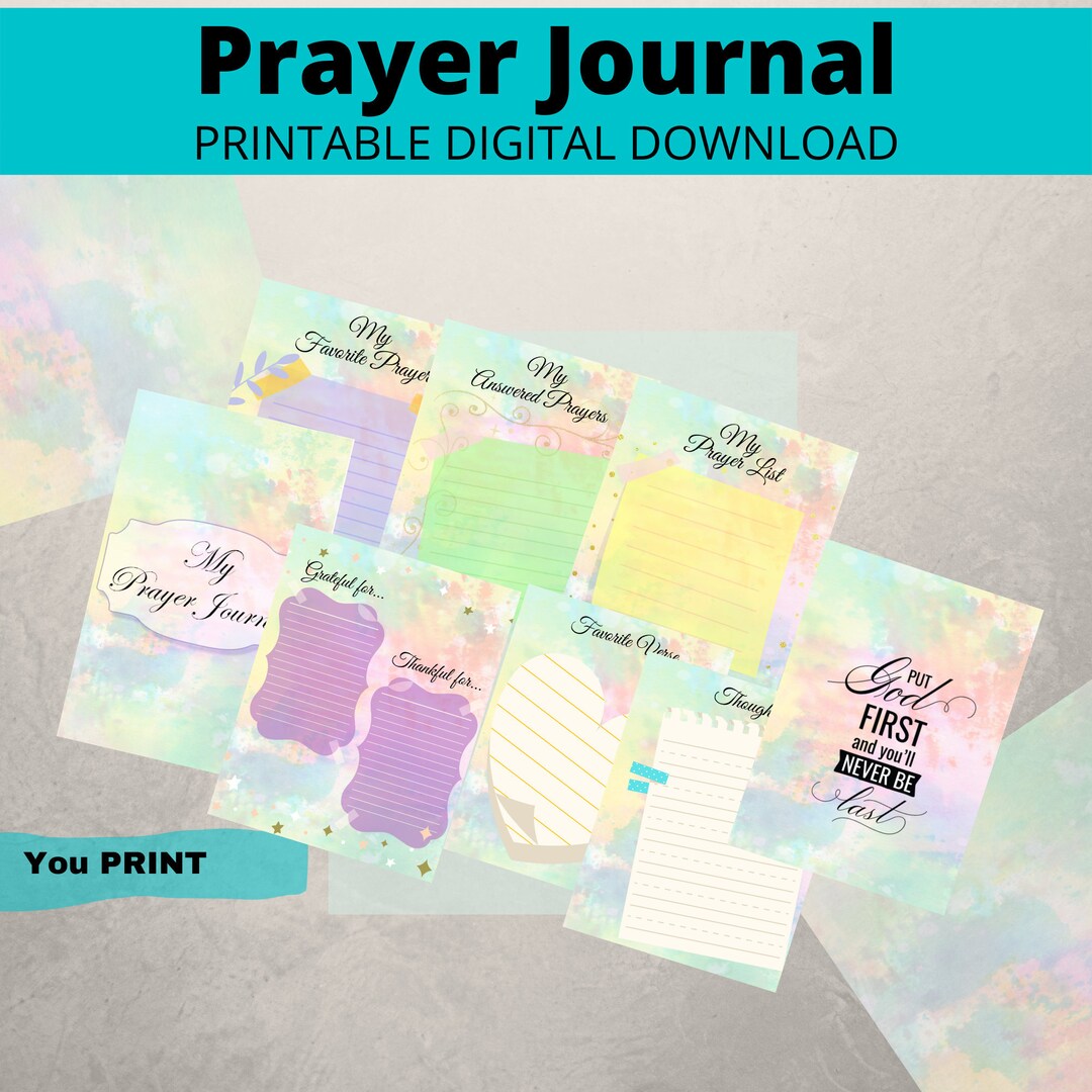 Printable Digital Prayer Journal With Bonus Bible Verse Encouragement ...