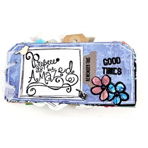 Miniálbum de recortes prediseñado, álbum de fotos original de cartón, tamaño cartera, miniálbum de recortes, persona increíble
