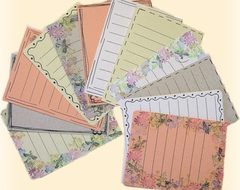 Set of 12 Handmade Note Cards,  Journaling Notecards, Personal Well Wishes to Post