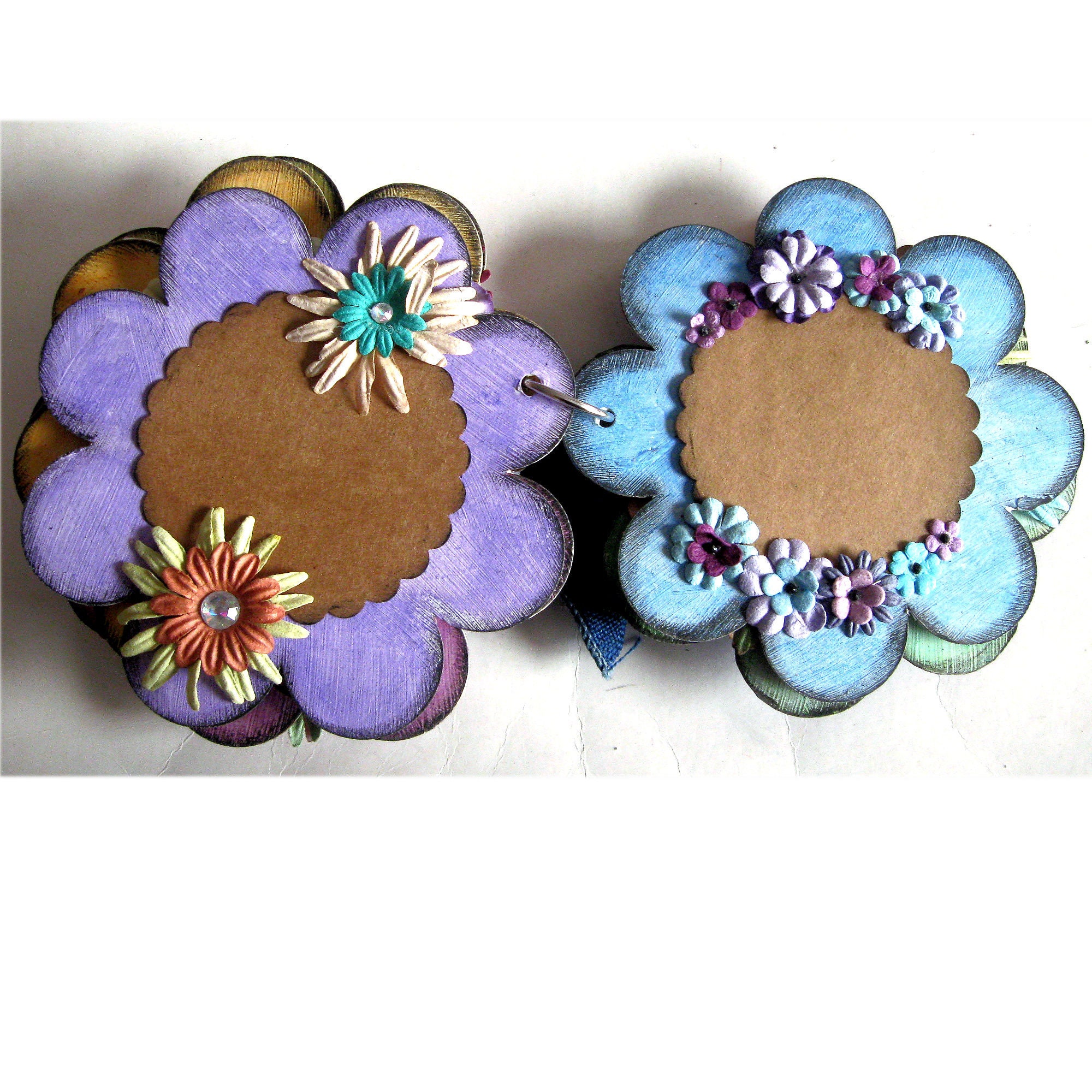 Karton Blume Album von Hand bemalt Hintergrundseiten 4 Etsy.de