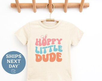 Hoppy Little Dude Easter Toddler Shirt - Funny Easter Bunny Tee