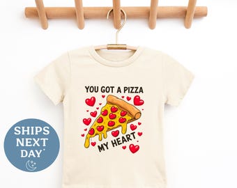 Pizza Heart Toddler T-Shirt - Funny Valentine's Day Tee