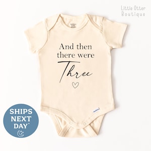 Pregnancy Announcement Baby Onesie® – Third Baby Announcement Onesie® - Baby Coming Soon Bodysuit
