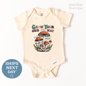 Grow Your Own Way Baby Onesie® – Cute Mushroom Natural Baby Onesie® – Adorable Baby Bodysuit