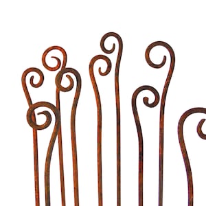 Free Shipping Metal Garden Art Plant Sculpture Stakes Unique Outdoor Gift Handmade Decor Forged Scrolls Sold Individually