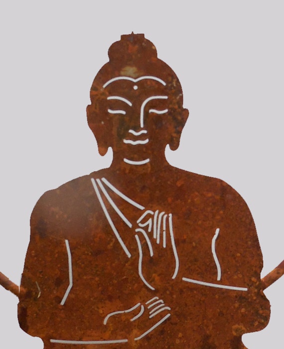 Metal Buddha Wall Hanging Garden Art Sculpture Garden and Home Etsy