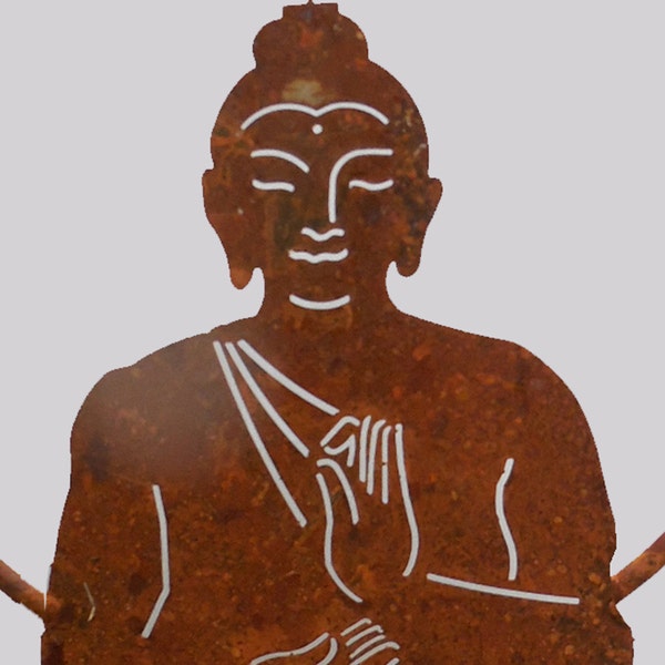 Stone Work White Metal Buddha Wall Hanging main image 1