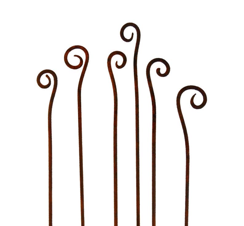 Free Shipping Metal Garden Art Plant Sculpture Stakes Unique Outdoor Gift Handmade Decor Forged Scrolls Sold Individually image 2