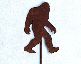 Large Big Foot Sasquatch Yeti Metal Garden Art Outdoor Stake-Home and Garden Decor Yeti cutout is 12 inches high