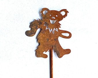 Grateful Dead Dancing Bear Metal Garden Art Stake Decor