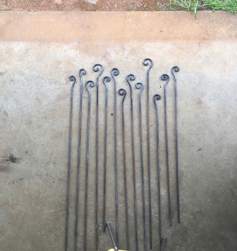 Free Shipping Metal Garden Art Plant Sculpture Stakes Unique Outdoor Gift Handmade Decor Forged Scrolls Sold Individually image 6