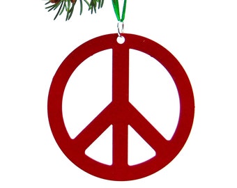 Christmas Ornaments - Peace Sign Handmade for your Holiday Gifts