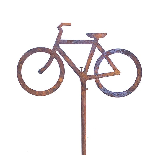 Rusted Metal Bicycle Garden Art Stake - 27" x 7"