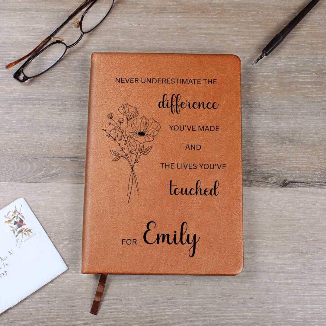 Notebook Gift Quote Personalized Leather Notebook | Host Gift | Thank You Gift ...