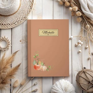 Hardcover Journal Notebook | Pumpkin Fall Themed Notebook | Personalized Notebook