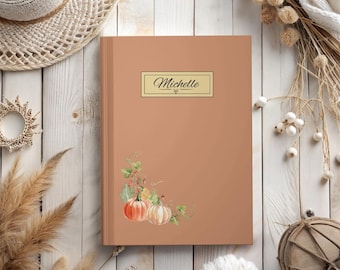 Hardcover Journal Notebook | Pumpkin Fall Themed Notebook | Personalized Notebook