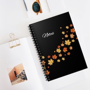 Spiral Notebook - Ruled Line Fall Notebook | Fall Journal | Fall Themed Leaves