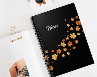Spiral Notebook - Ruled Line Fall Notebook | Fall Journal | Fall Themed Leaves