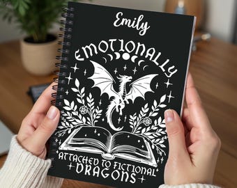 Custom Dragon Notebook | Spiral Notebook | Ruled Line Journal | Fantasy Dragon| Book Lover Gift | Magic Dragon Notebook | Fairy and Dragon