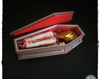 Mini Coffin Candy Box; Halloween Decor.