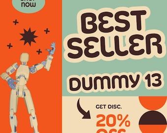 Dummy 13 3D Gedruckte Actionfigur: Anpassbares Poseable Spielzeug (KOMPLETT MONTIERT)