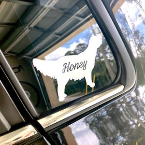 Custom Name Golden Retriever Vinyl Decal Window Sticker