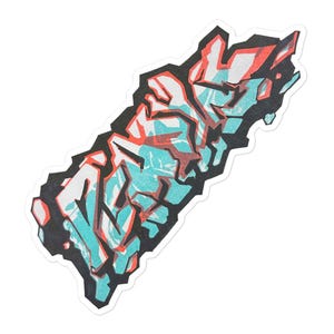 Graffiti Sticker Inspiriert von Vergnügungspunkten in Capatoma, Santacruz, Surf Kultur - Blasenfrei, unabhängiger Künstler Einzigartiges Design