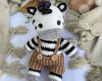 Zyan Zebra Crochet Amigurumi Pattern, Stuffed Animal (PDF Pattern)