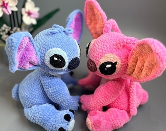 Stitch & Angel Amigurumi Crochet Pattern PDF – Plush Toy Duo | Intermediate Pattern | Digital Download