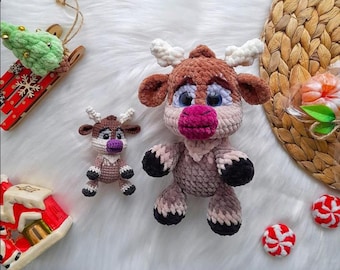 Amigurumi Reindeer Crochet Pattern, Festive Christmas Decor (ENG PDF Pattern)