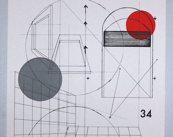 Perspective architecture, architectural graphic design, 16 x 20 inches silkscreen print